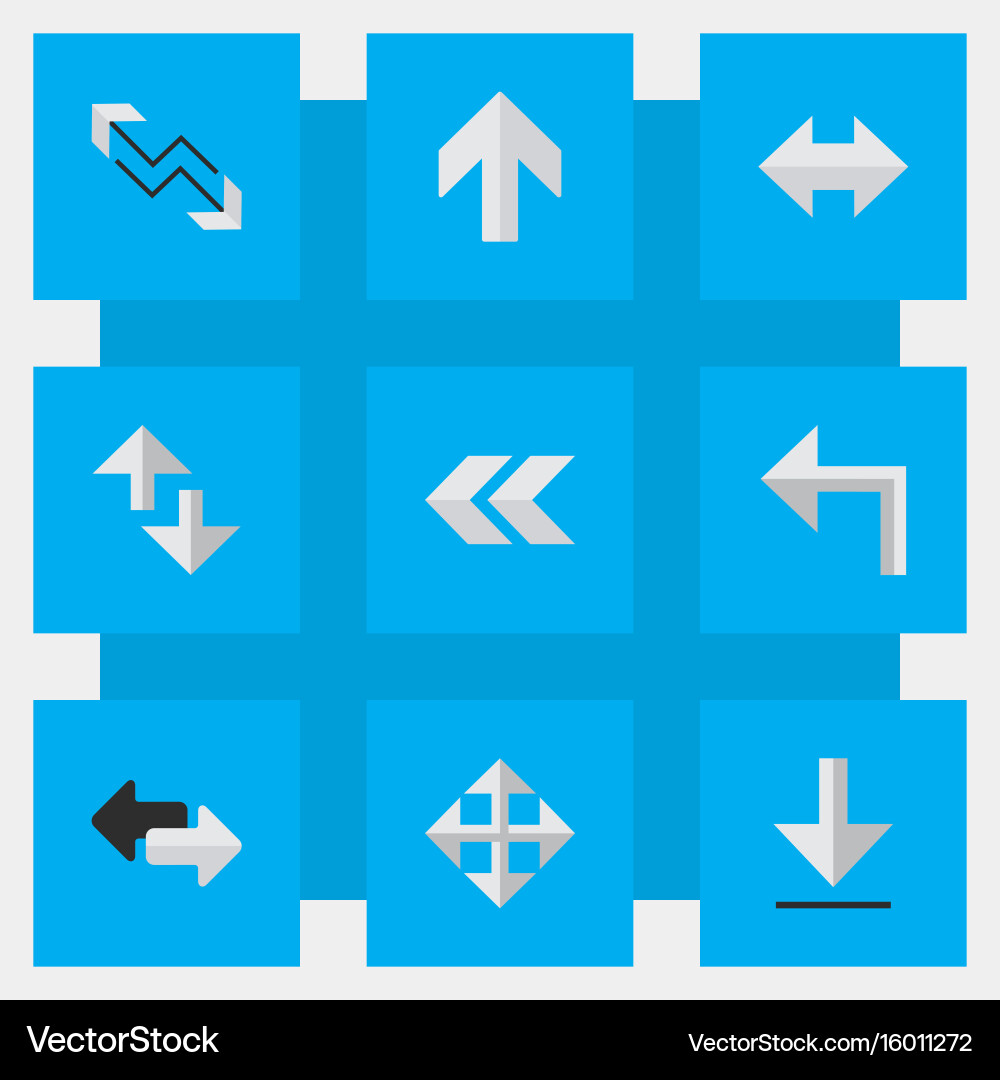 Set of simple arrows icons elements back loading Vector Image