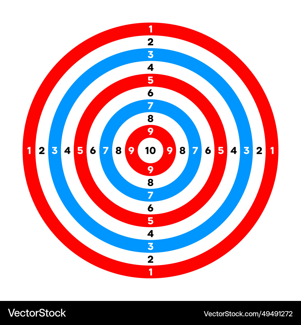 Shooting range paper target with divisions marks Shooting range paper target with divisions marks vector image