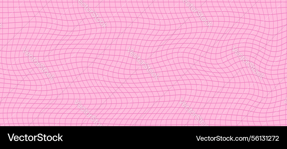 Wavy checker pattern background in pink with y2k Wavy checker pattern background in pink with y2k vector image
