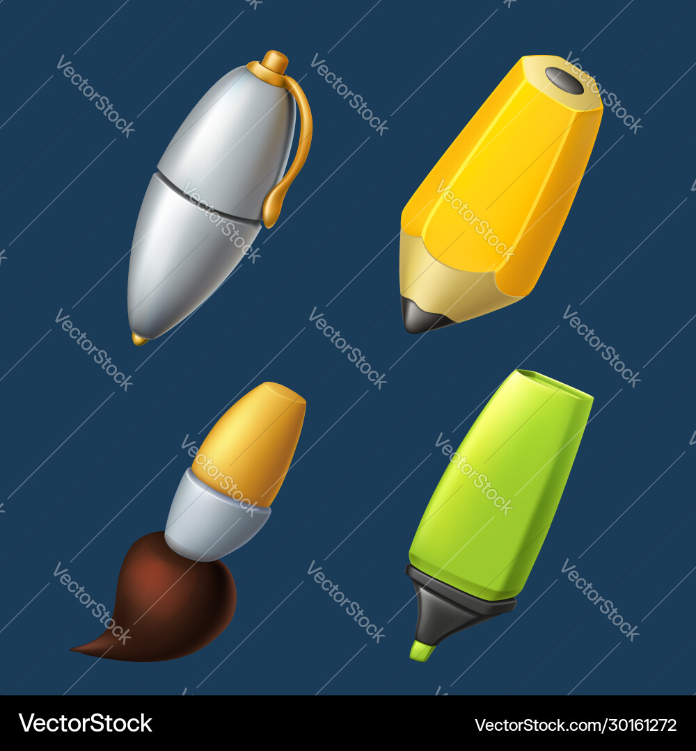 Writing and drawing tools set Vector Image