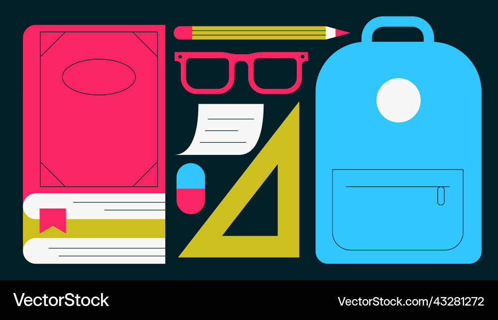 Zurück zur Schule Flat Illustration Vektorbild