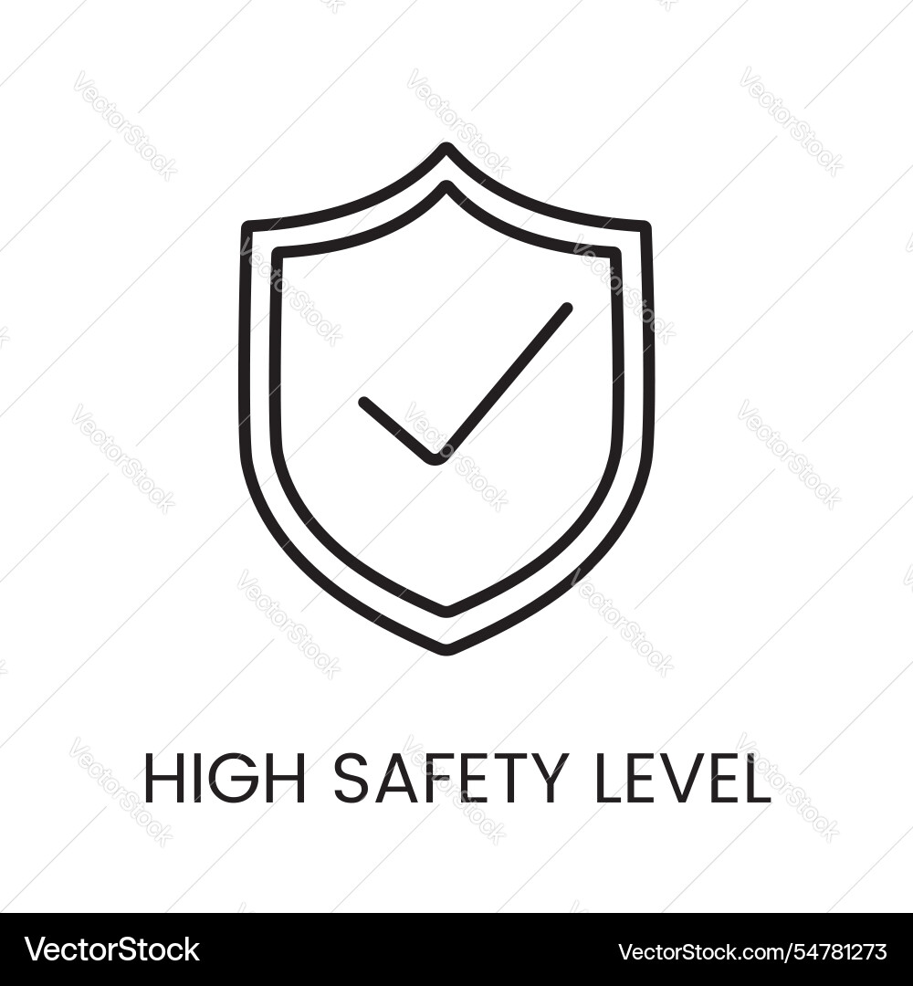 A linear icon of shield with check mark vector image
