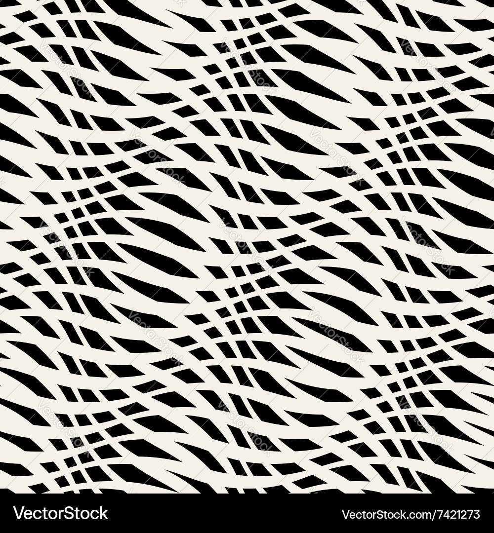 Abstract monochrome seamless pattern crossed vawes vector image