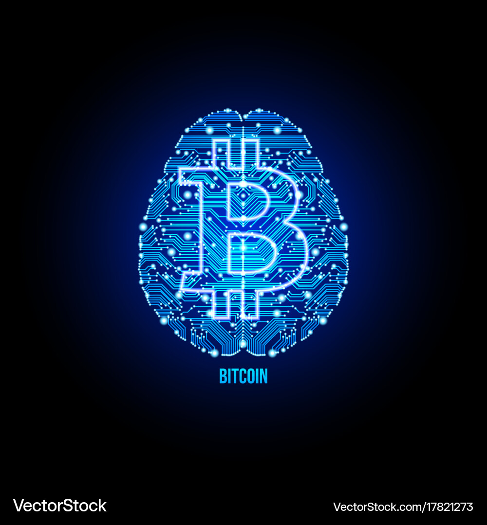 Bitcoin Brain Cryptocurrency Concept – Royalty-Free Vector | VectorStock