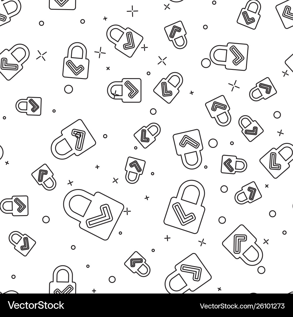 Black open padlock and check mark icon isolated Black open padlock and check mark icon isolated vector image