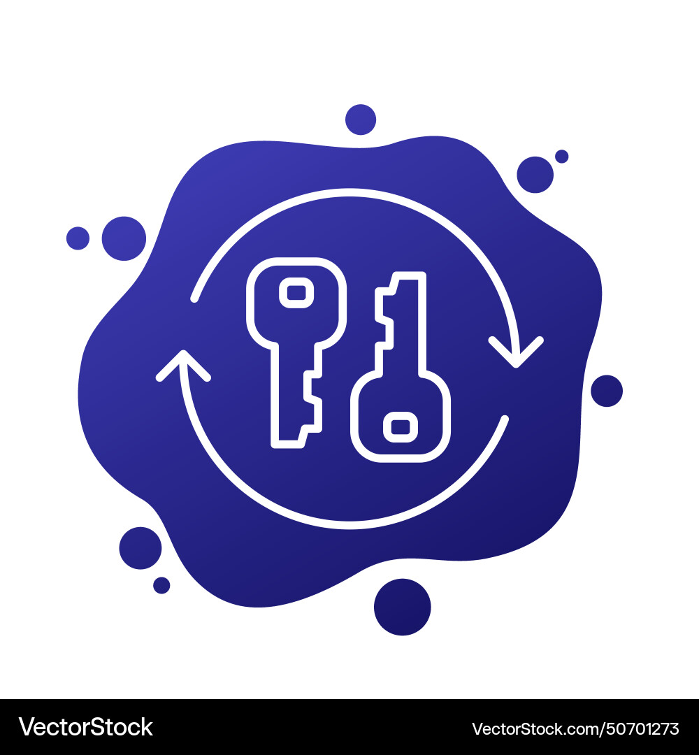 Change keys line icon for web vector image