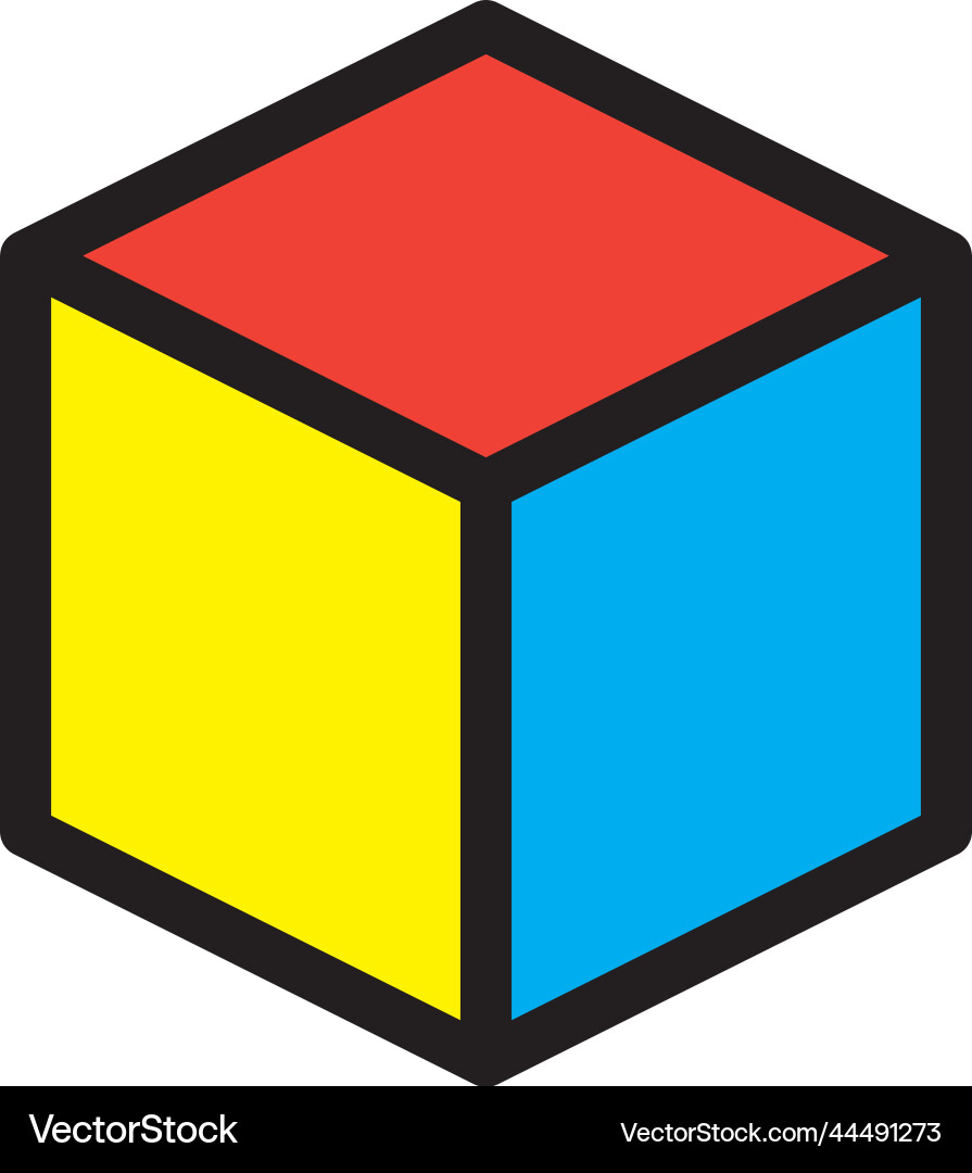 Cube icon cuboid block shape element Cube icon cuboid block shape element vector image