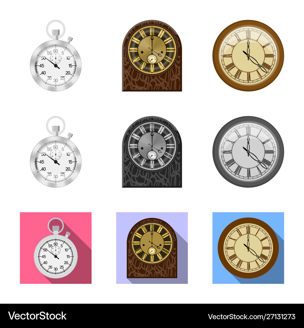 Design clock and time symbol set Vector Image