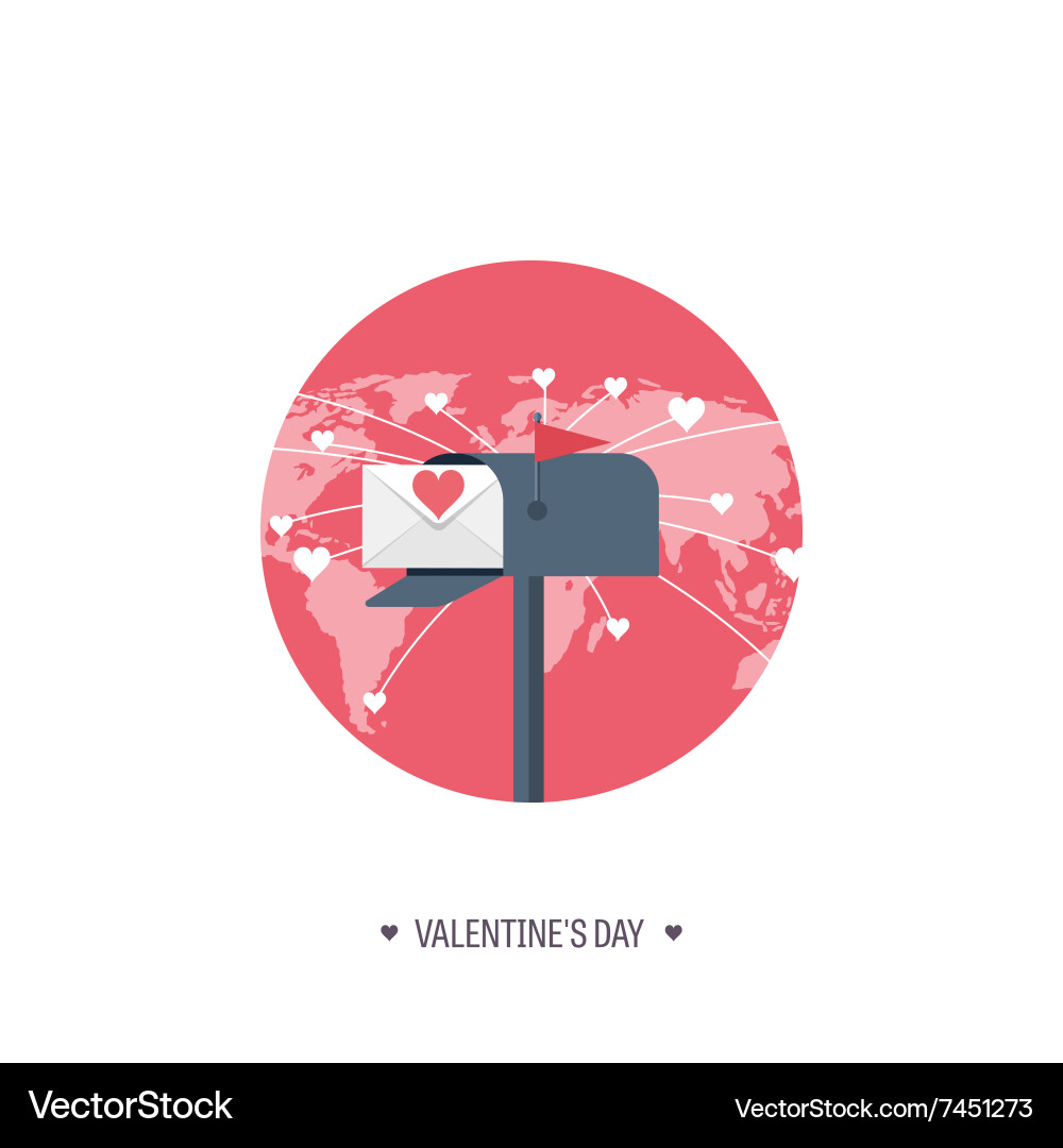 Flat background with envelope Vector Image
