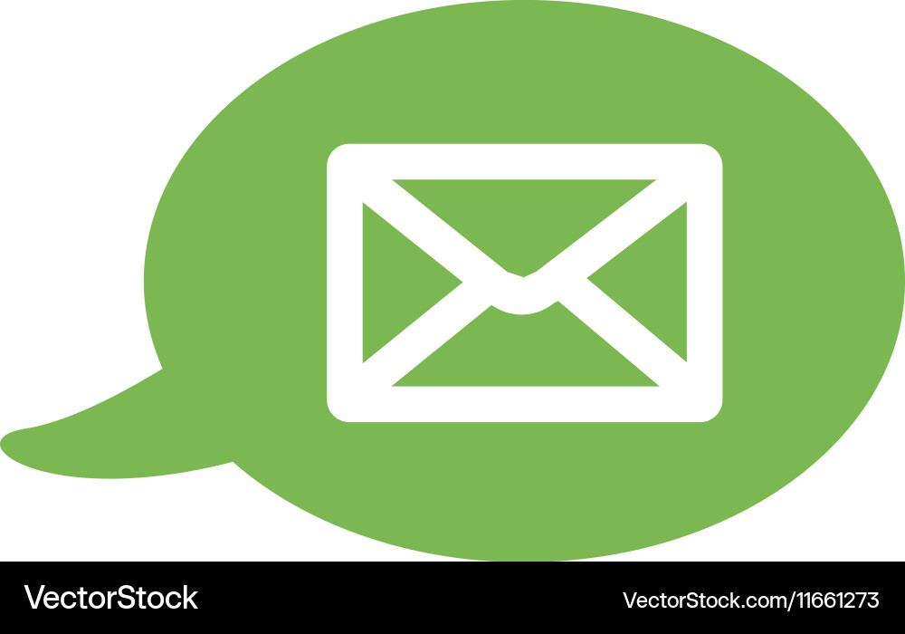Flat icon with a bubble and message sms vector image