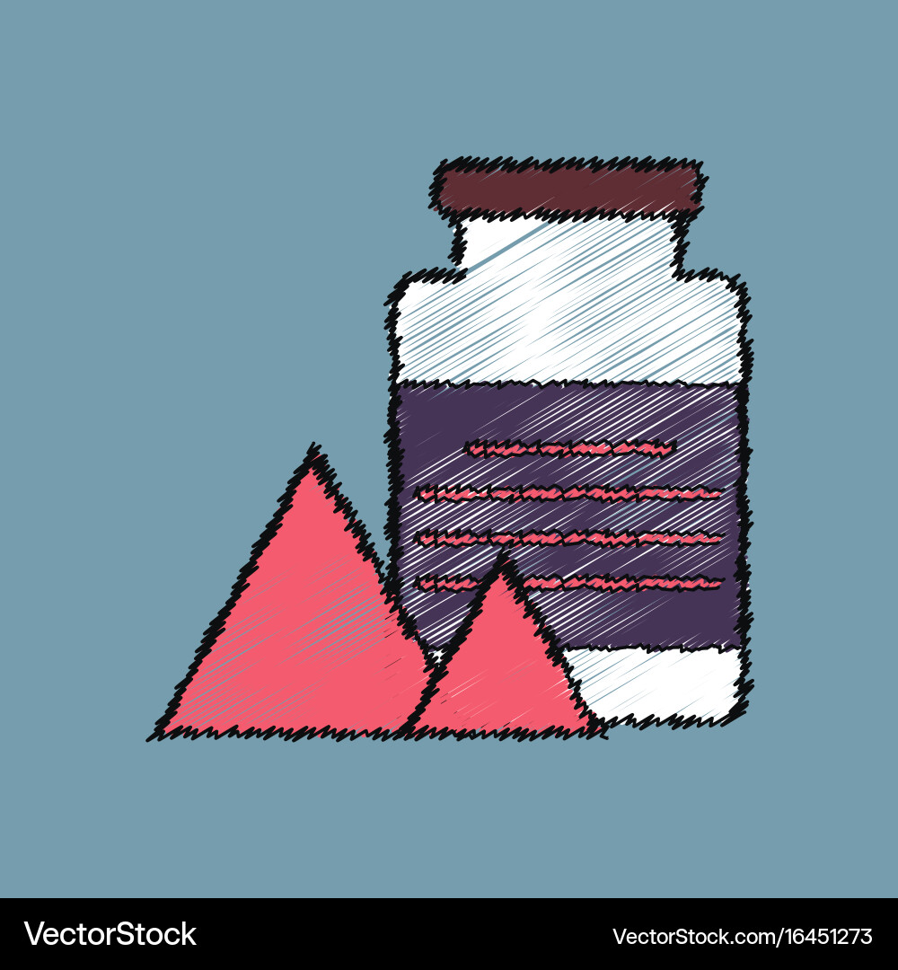 Flat shading style icon jar and pyramids vector image