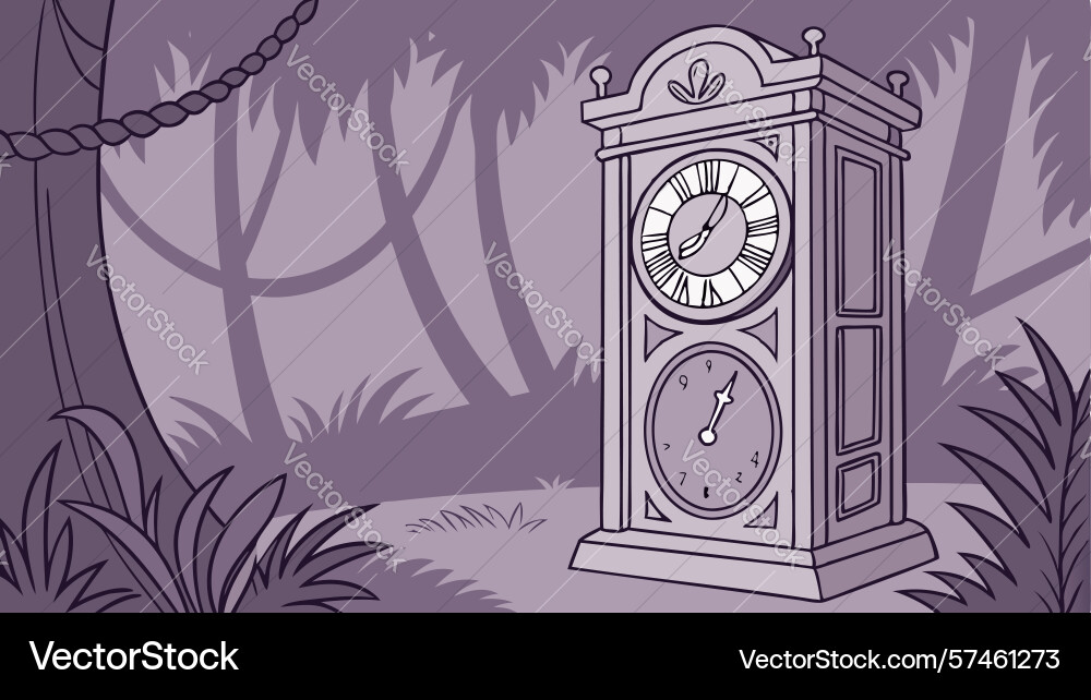 Grandfather clock in abstract void design vector image