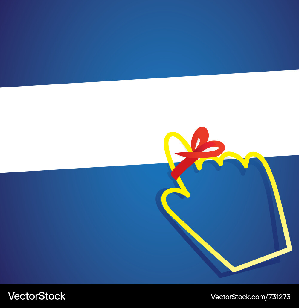 Hand Cursor with Reminder Ribbon Vector Image