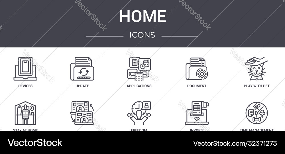 Home concept line icons set contains usable Home concept line icons set contains usable vector image