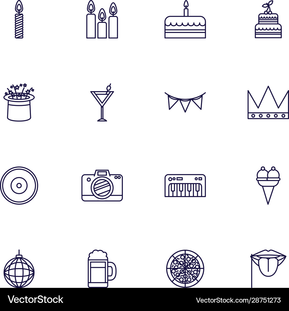 Isolated party icon set design Vector Image