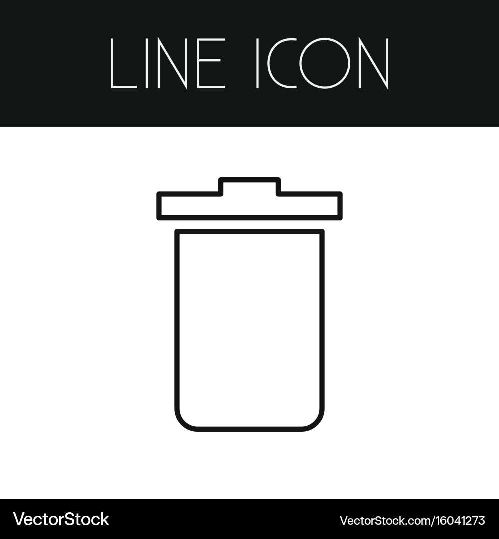 Isolated trash bin outline garbage container vector image