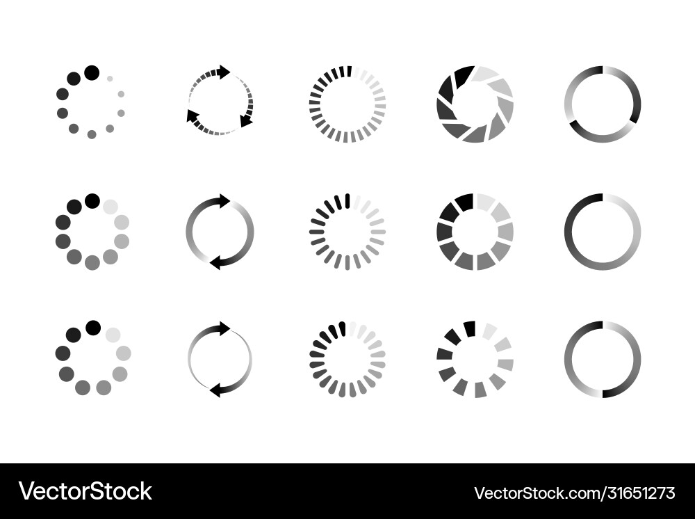 Legen Sie die Website Laden Icon Kreis Puffer Loader Legen Sie die Website Laden Icon Kreis Puffer Loader vektorbild