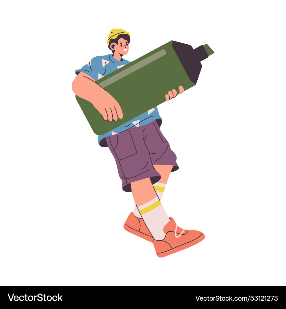 Man character with big highlighter marker Man character with big highlighter marker vector image