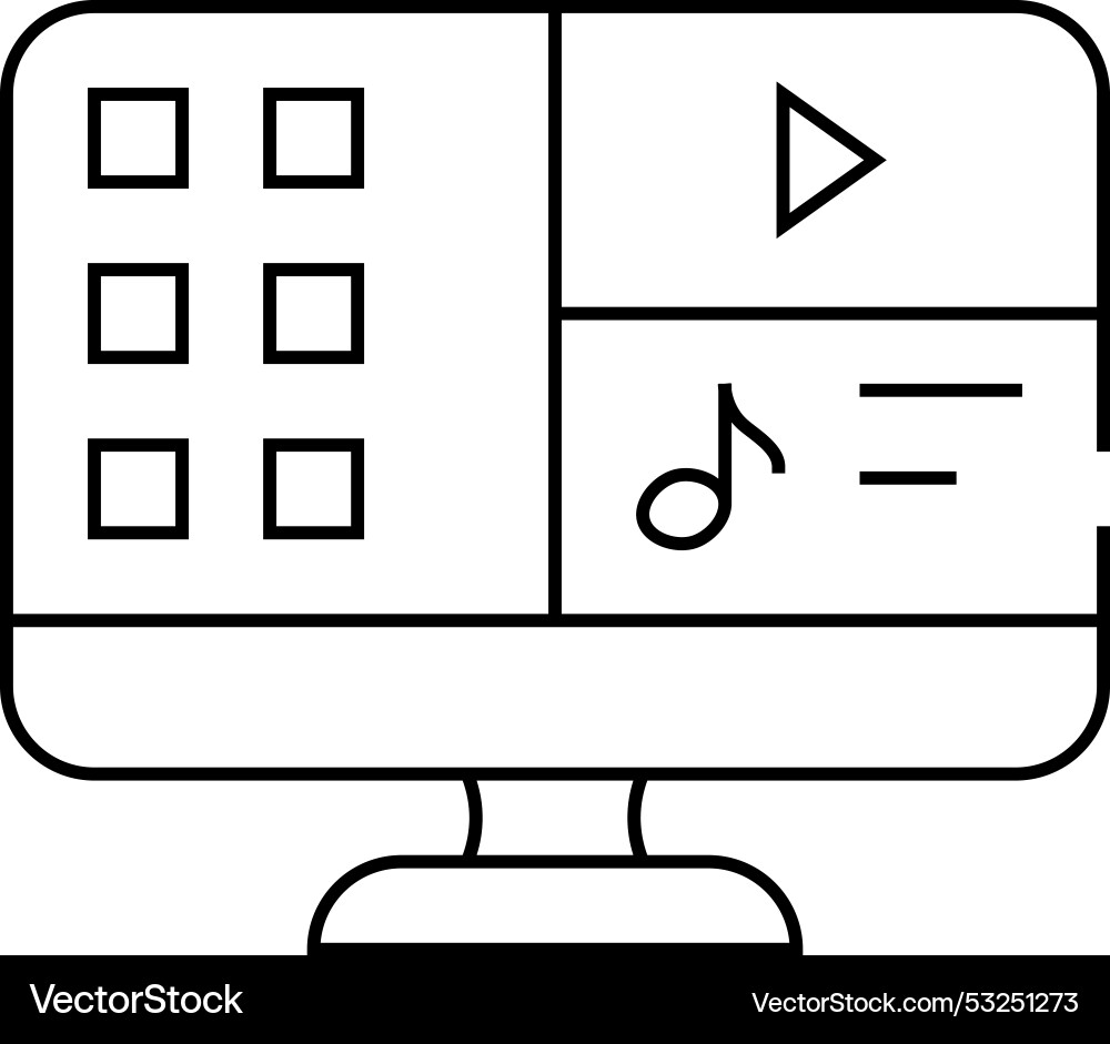 Media files operating system line icon Media files operating system line icon vector image