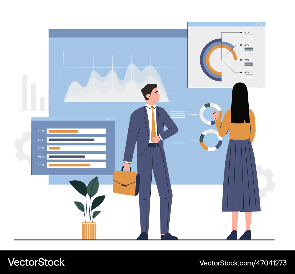 Performance Review Analysis Vector Image