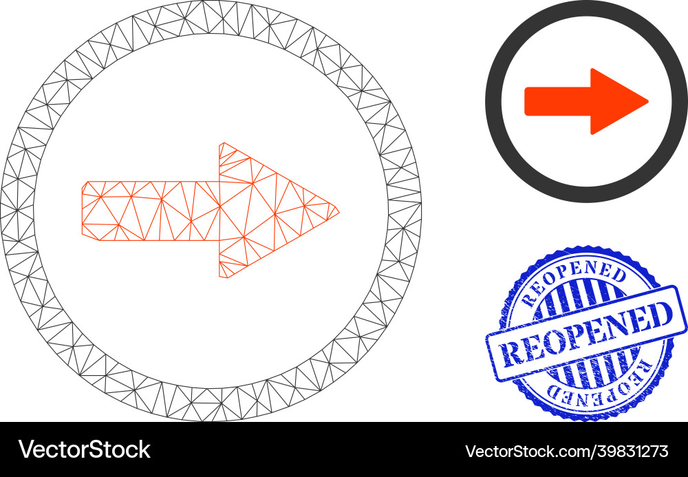 Reopened textured seal and web mesh rounded right vector image