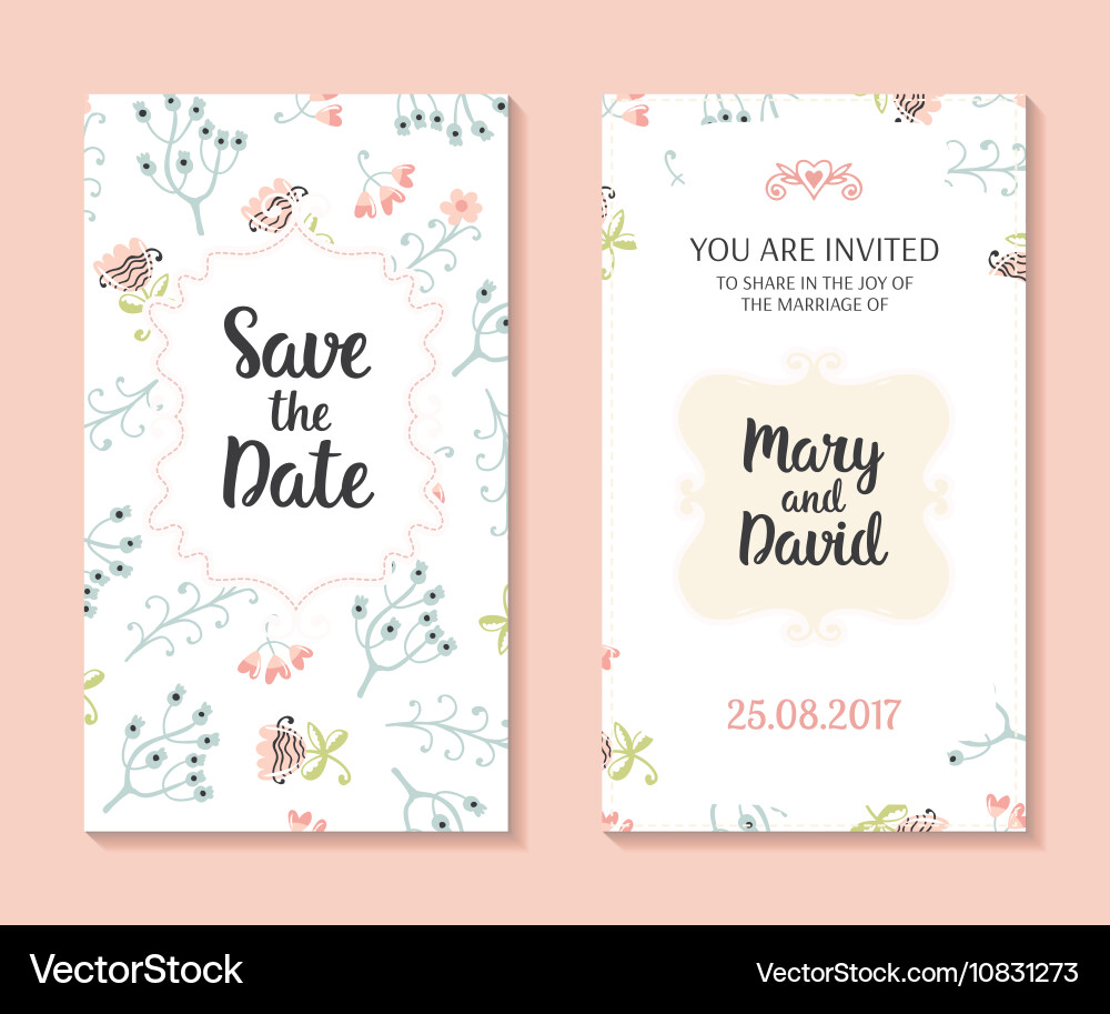 Romantic cards template Vector Image