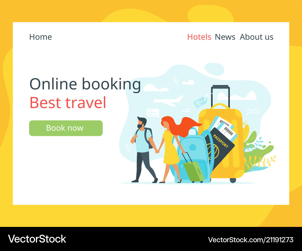 Romantic Travel Couple Vector Image