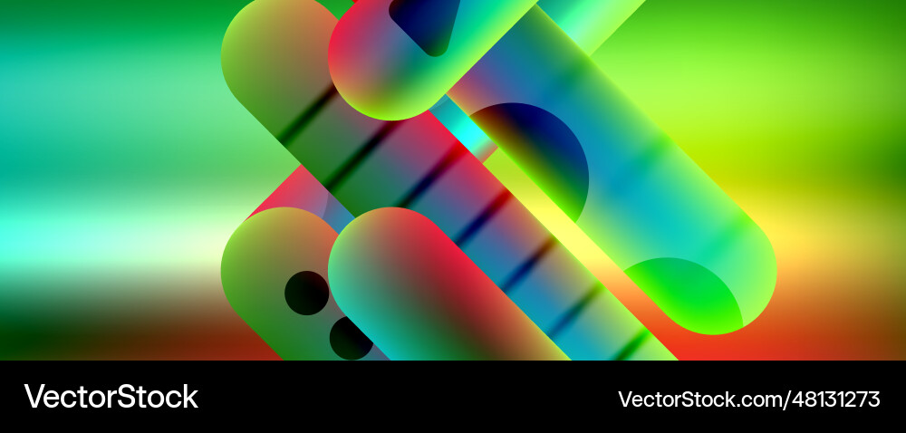 Round shapes and lines with fluid gradients Vector Image