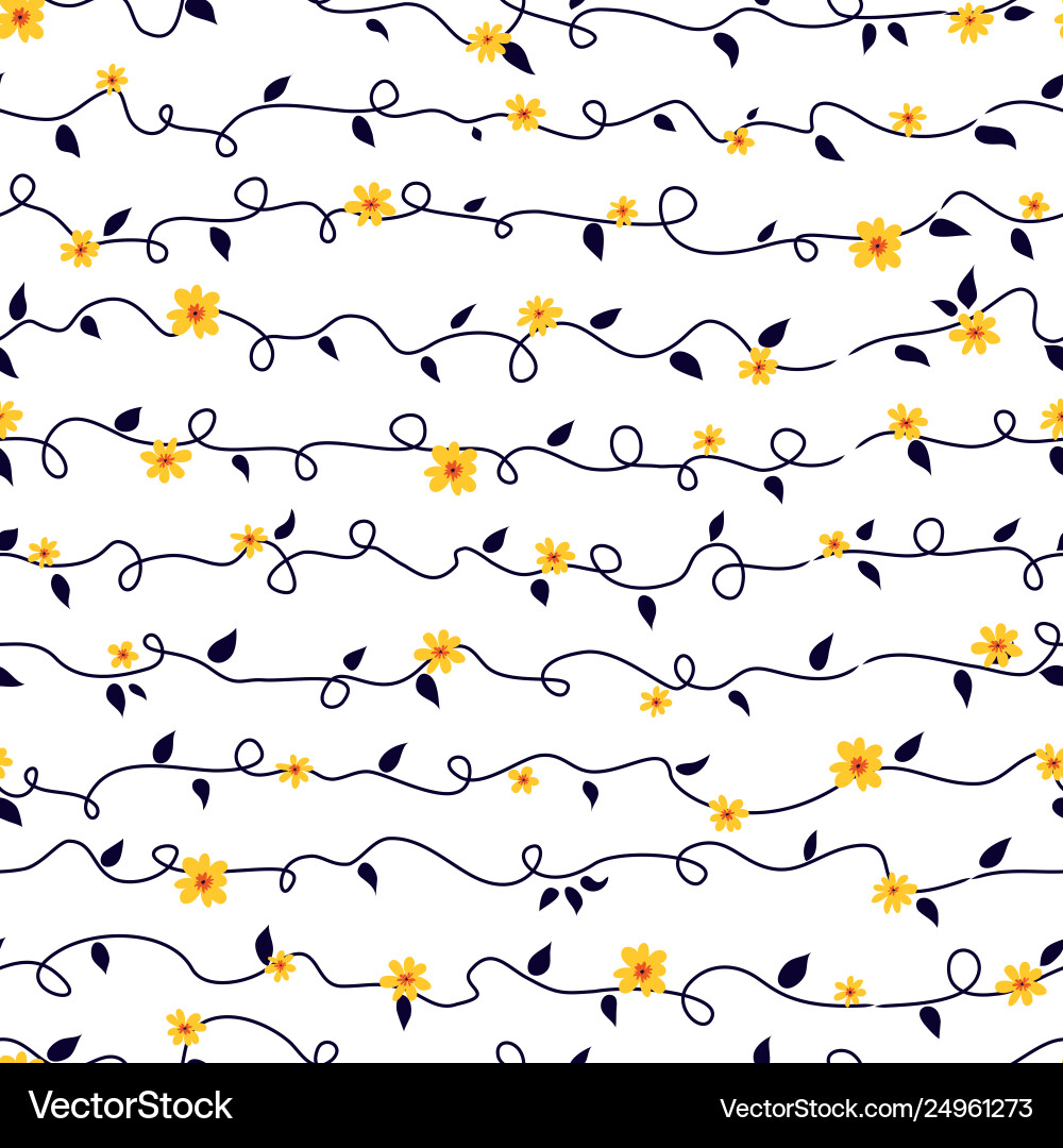 Seamless pattern wilth abstract flowers on curly Seamless pattern wilth abstract flowers on curly vector image