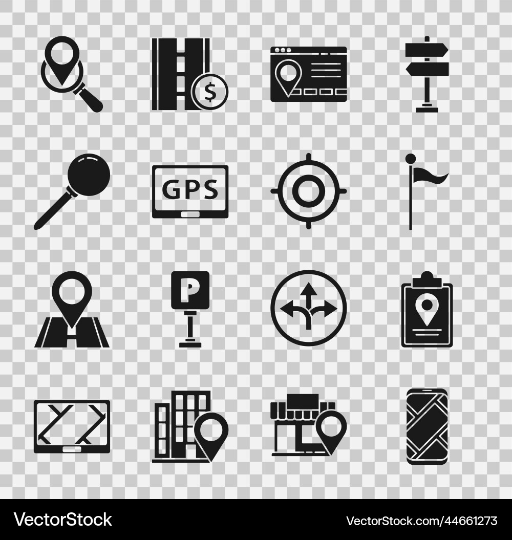 Set city map navigation folded with location Set city map navigation folded with location vector image