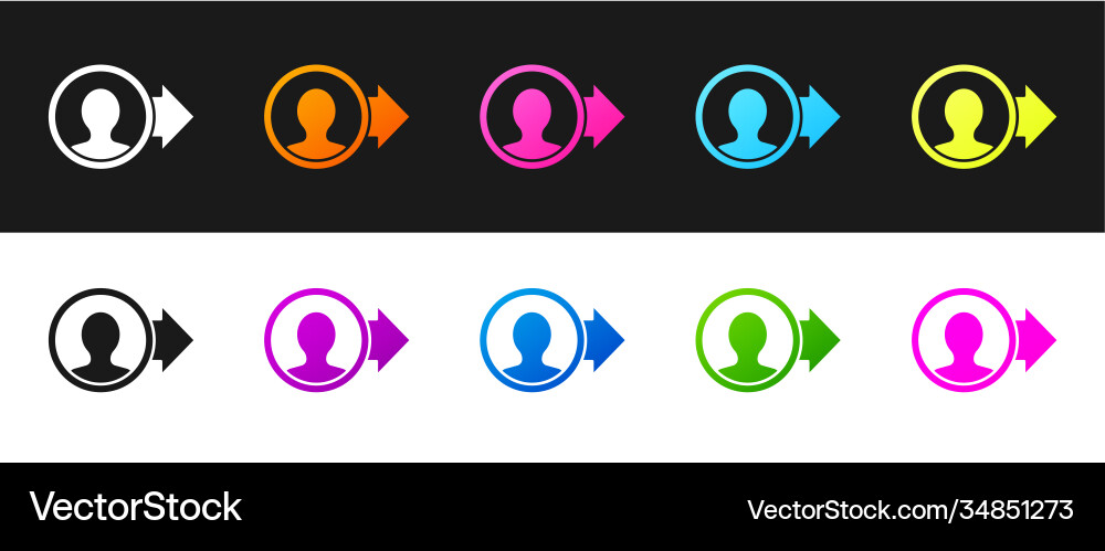 Set create account screen icon isolated on black vector image