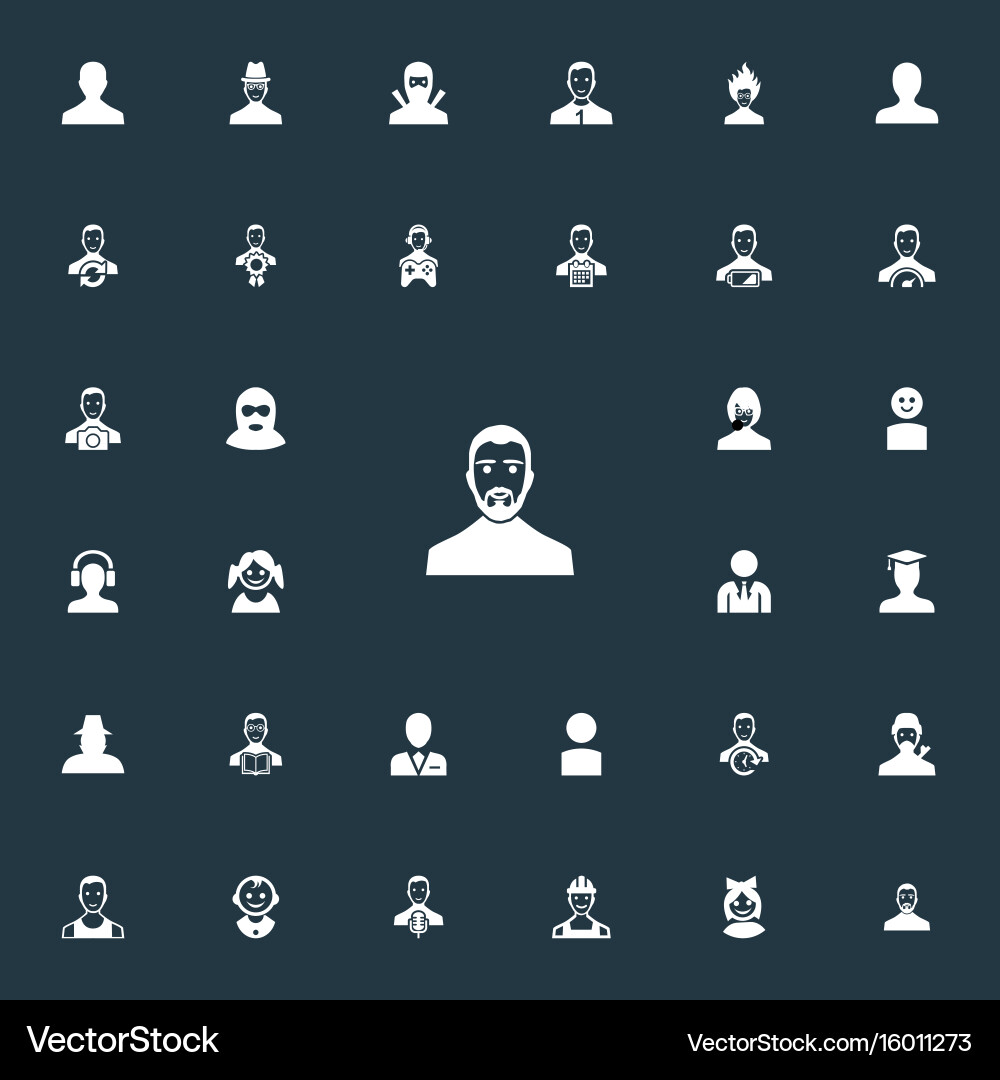 Set of simple avatar icons elements prince vector image
