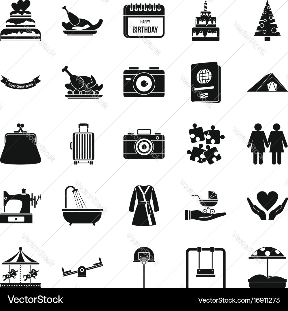 Supper icons set simple style Vector Image