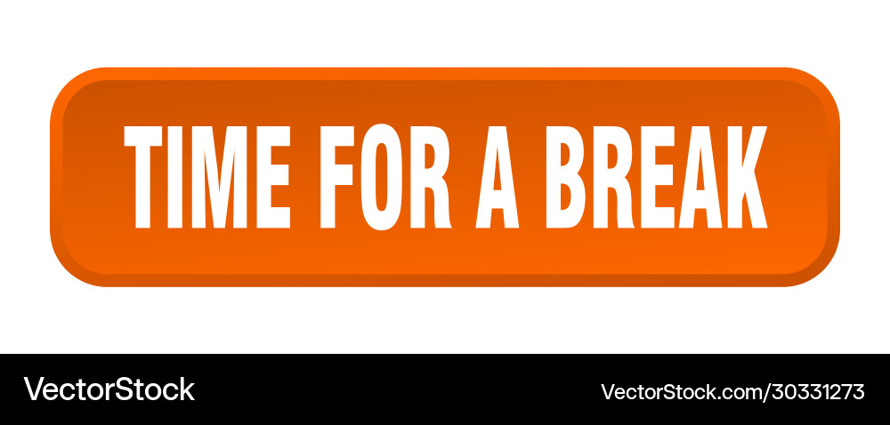 Time for a break button square vector image