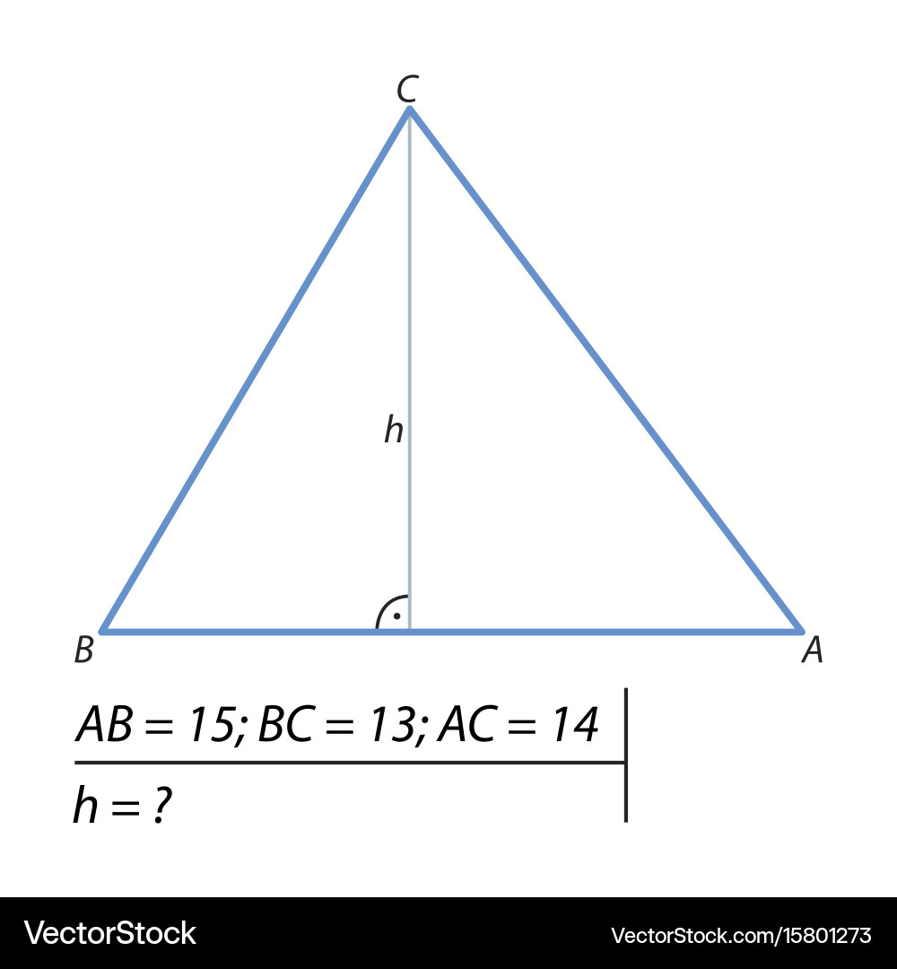 Triangle Height Calculation vector image