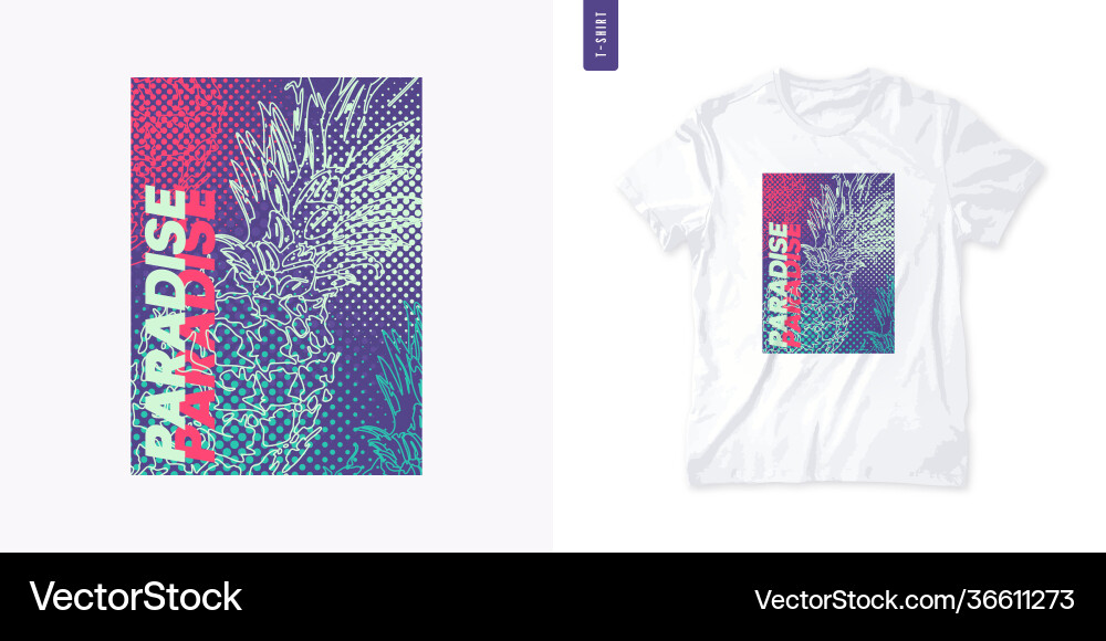 Vivid graphic tee design with pineapple stylish Vivid graphic tee design with pineapple stylish vector image