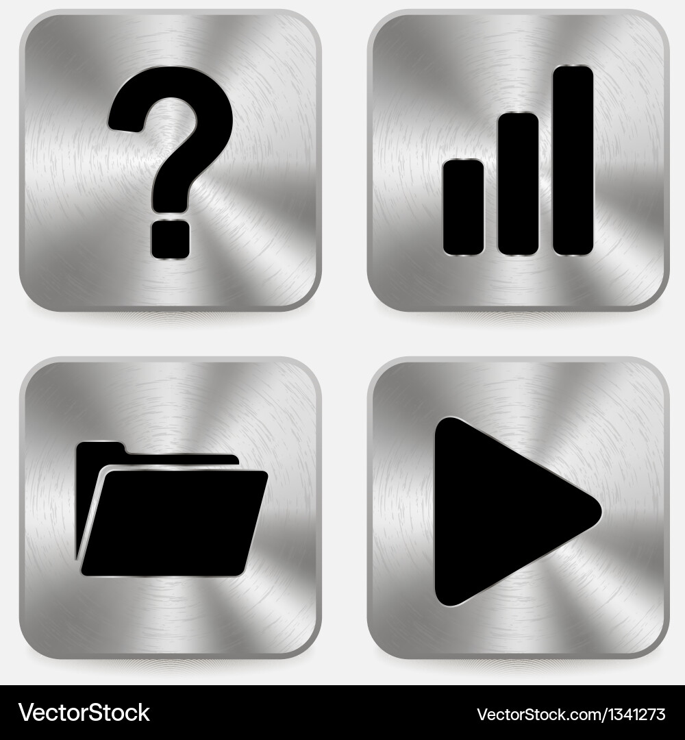 Web icons on metallic buttons set vol 9 Vector Image