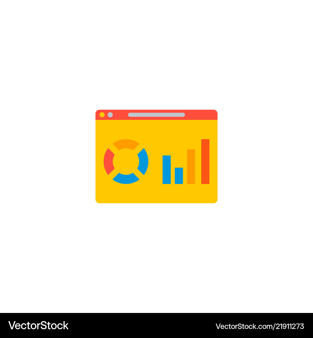 Website analytics icon flat element Website analytics icon flat element vector image