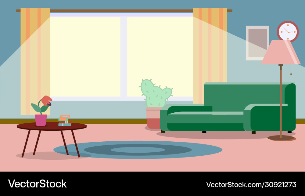 Wohnzimmer mit Möbel gemütliches Interieur Wohnzimmer mit Möbel gemütliches Interieur vektorbild