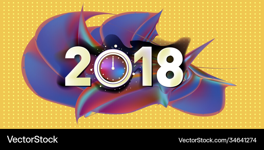 2018 new year on background a colorful Vector Image
