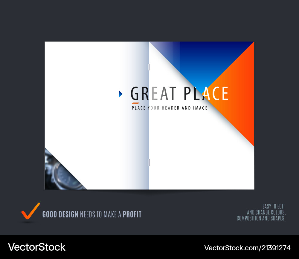 Abstract double-page brochure design triangular Abstract double-page brochure design triangular vector image