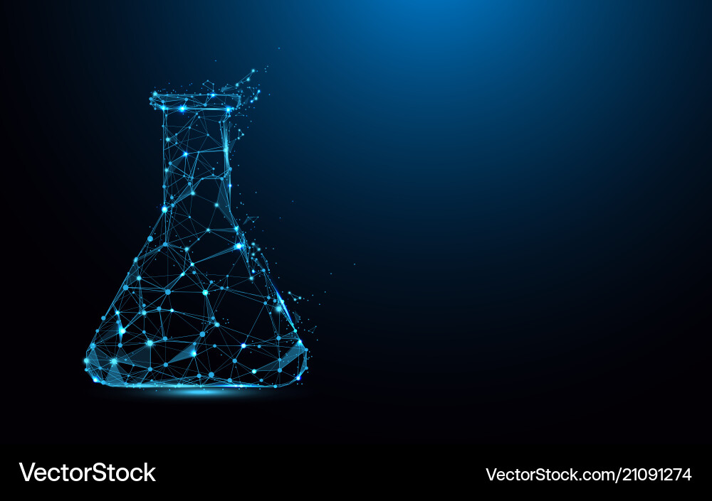 Abstract Laboratory Flask Network Vector Image