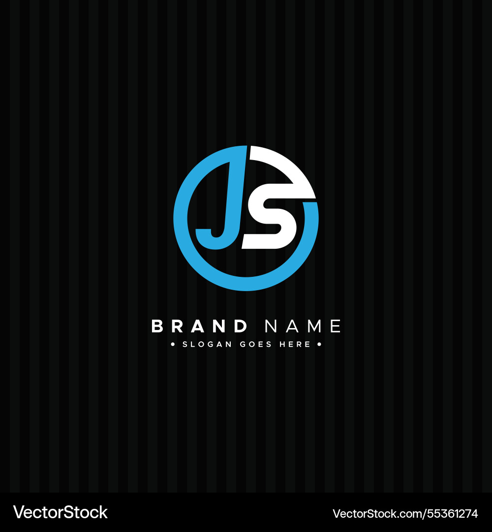 Abstract letter js logo - initial monogram Abstract letter js logo - initial monogram Vector Image