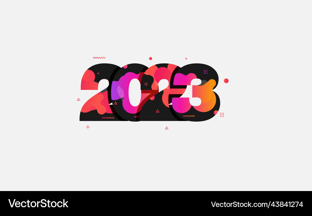 Abstract liquid shapes design with number 2023 Abstract liquid shapes design with number 2023 vector image