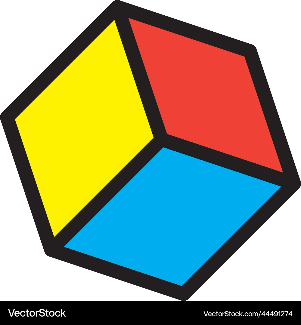 Cube-Symbol quaderförmiges Blockformelement Cube-Symbol quaderförmiges Blockformelement vektorbild