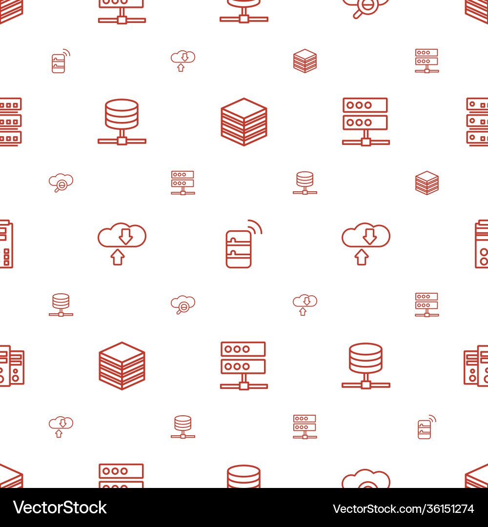 Database icons pattern seamless white background vector image