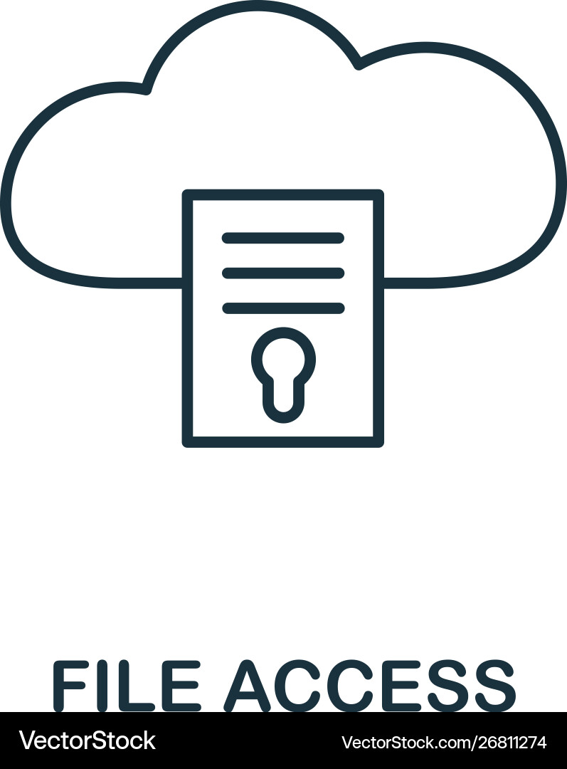 File access icon thin outline style design from File access icon thin outline style design from vector image