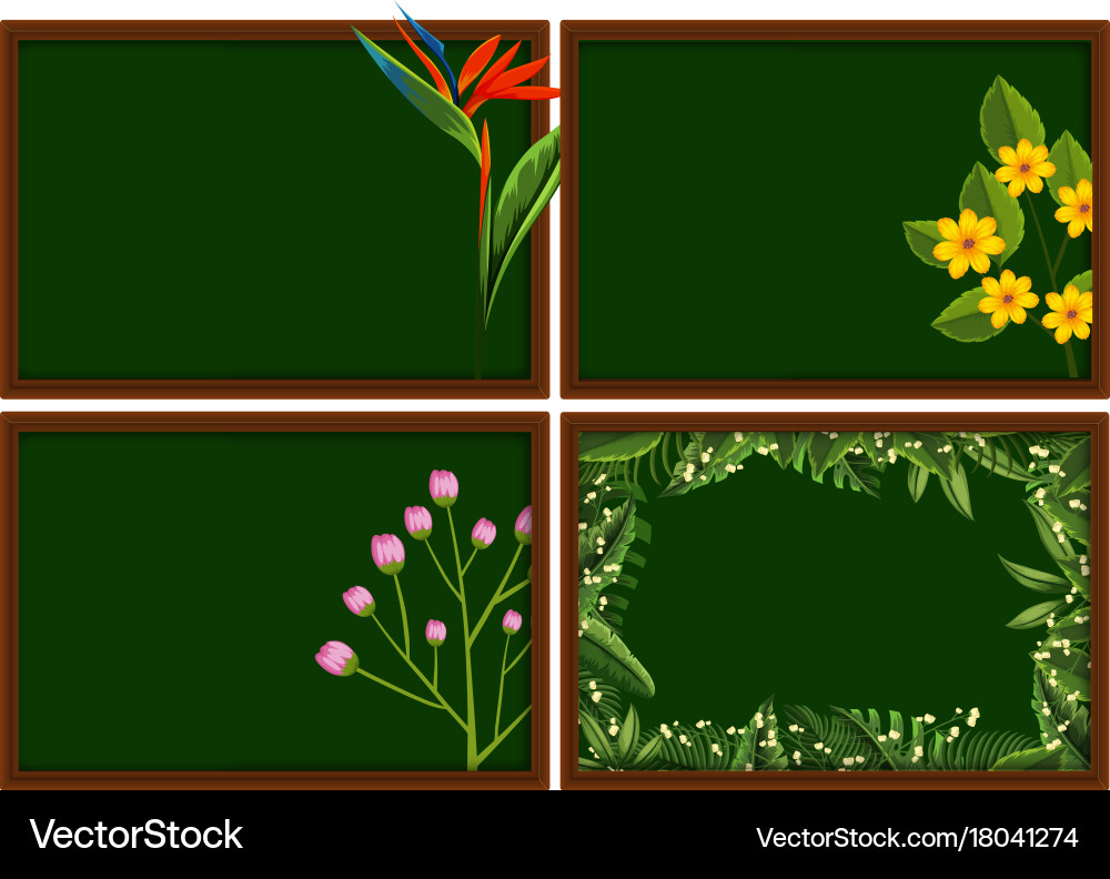 Four frames designs with different types vector image