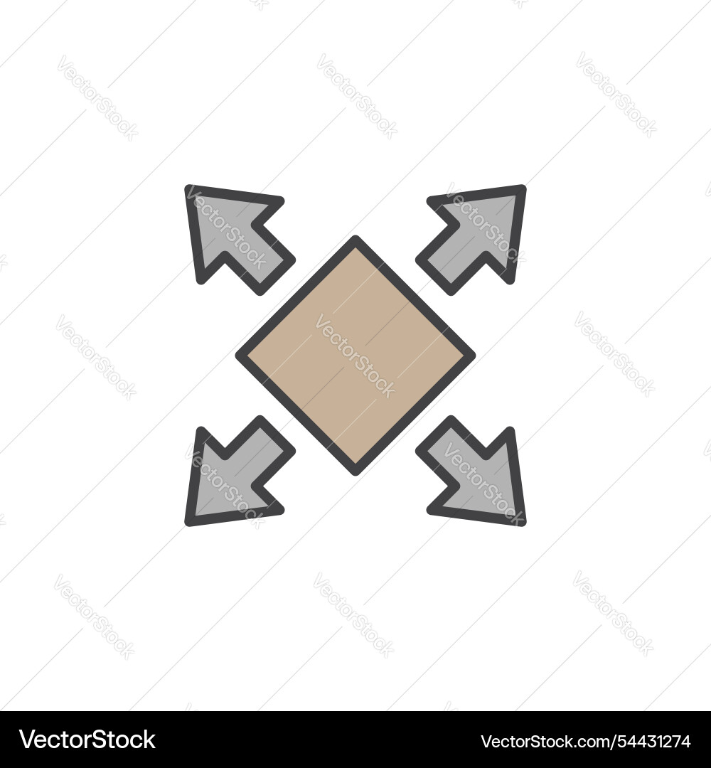 Fullscreen icon in colored version Royalty Free Vector Image