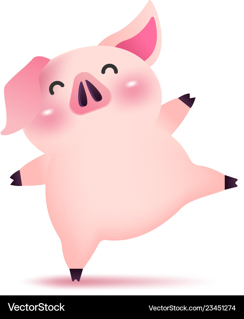 Happy piggy dancing character for chinese new year Happy piggy dancing character for chinese new year vector image